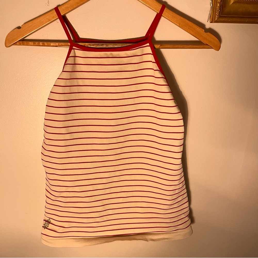 Red and Creamy White Strappy Tank